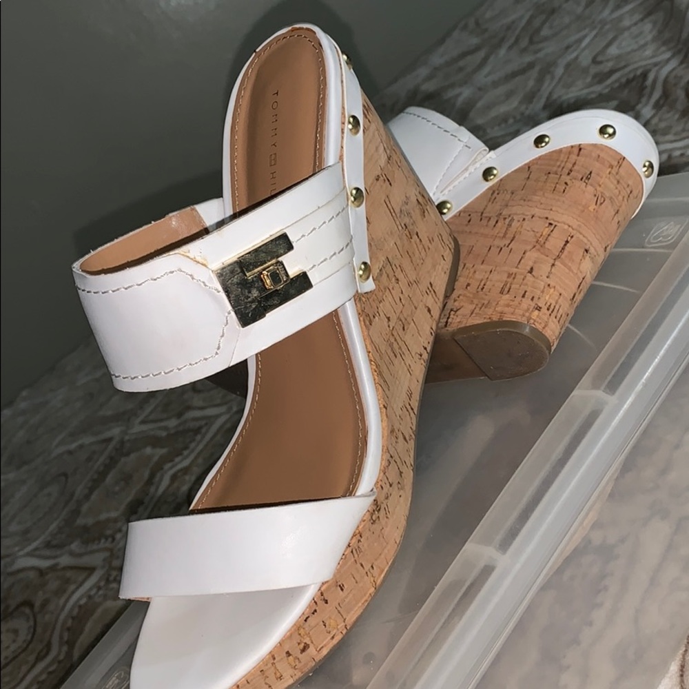Tommy Hilfiger White Wedge Shoes